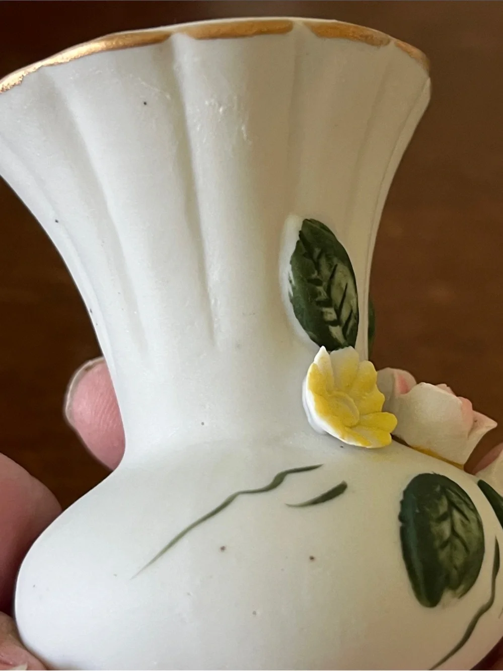 Vintage Decorative Bisque Porcelain Bud Vase